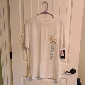 Vintage Woman Size L Michigan State White Tee with Michigan State Floral Design